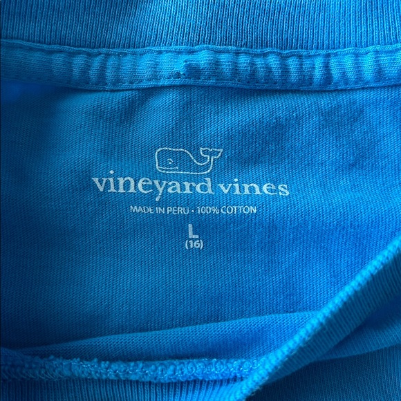 Vineyard Vines Blue Whale Logo Ocean Turtle Crab Shell Pocket T-shirt | L (16) - Picture 3 of 4